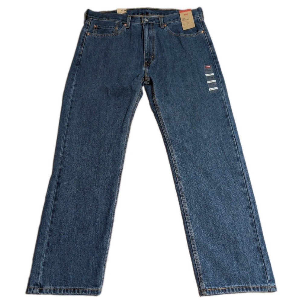 Levi's 505 Regular Fit Jeans Mens 38x30 NWT Blue 100% Cotton Straight Leg